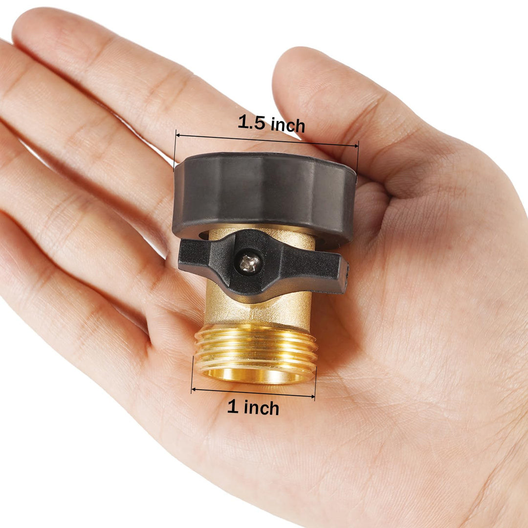AuySier 2 Pack Garden Hose Shut Off Valve, Easy Grip Rubber Handle, 3/4" Heavy Duty Solid Brass Fittings Water Hose Shutoff Valve with 4 Pcs Hose Washers