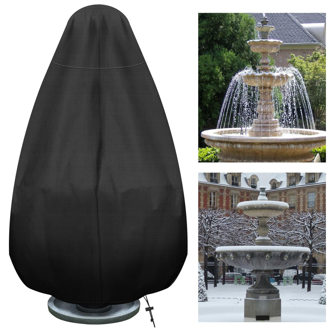 36"x42" Outdoor Water Fountain Covers for Winter Protection,420D Oxford Cloth Waterproof Garden Chimnea Statue Cover Charcoal Grill Cover
